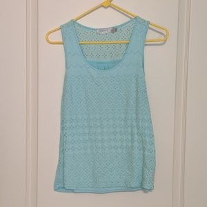 Teal Lace Tank Top